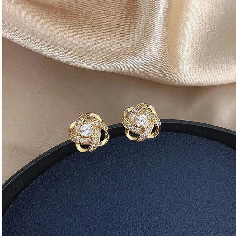 Flower Spiral Cross Earrings-Maryam Jewelry