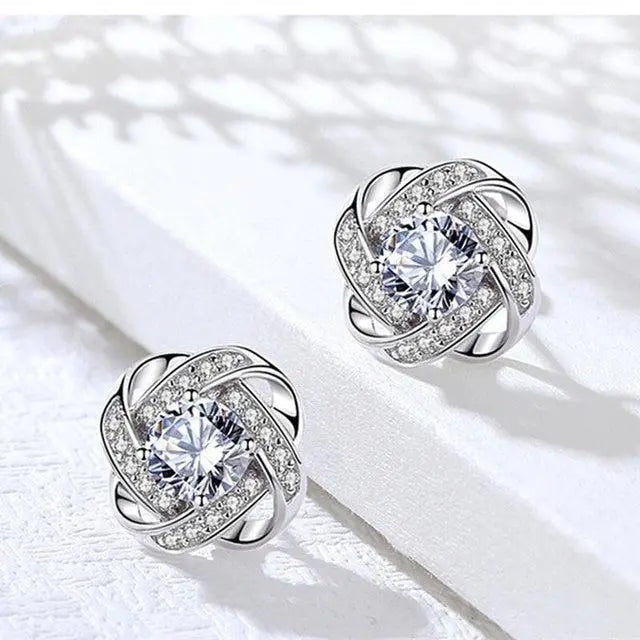 Flower Spiral Cross Earrings-Maryam Jewelry