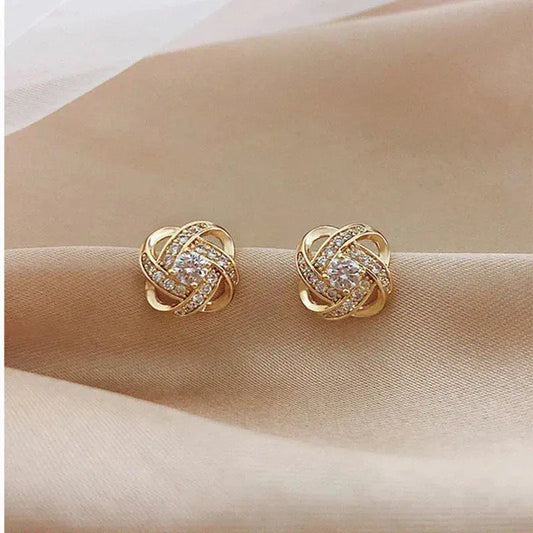 Flower Spiral Cross Earrings-Maryam Jewelry