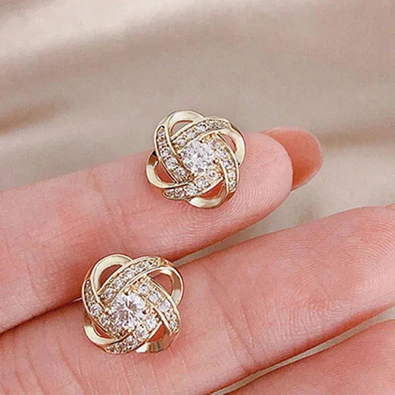 Flower Spiral Cross Earrings-Maryam Jewelry
