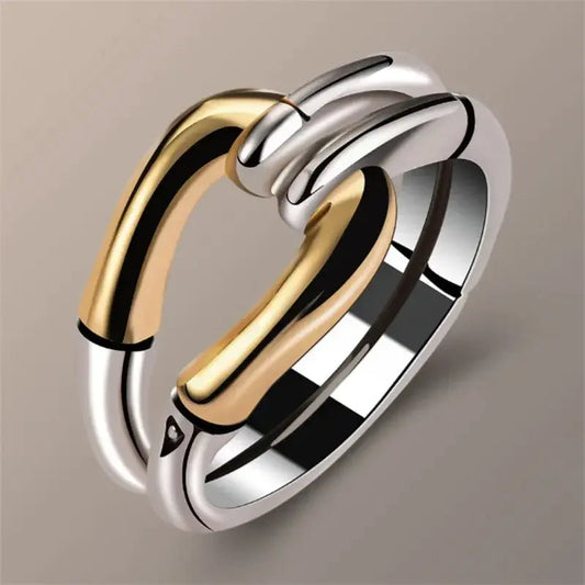 Knoted Vintage Ring in Gold and Silver-Maryam Jewelry