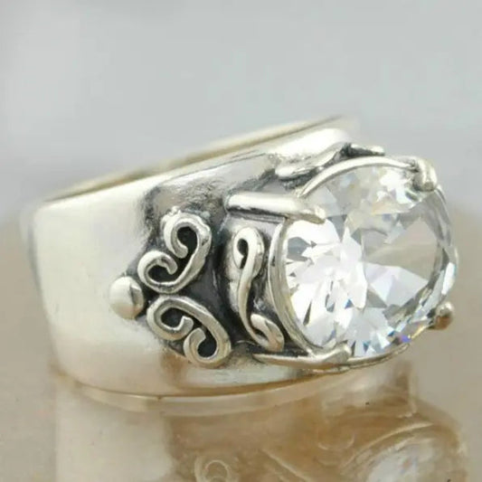 Ring with glass inlays-Maryam Jewelry