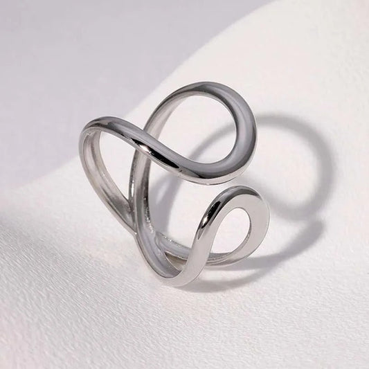 Artistic Silver Infinite Twist Adjustable Ring-Maryam Jewelry