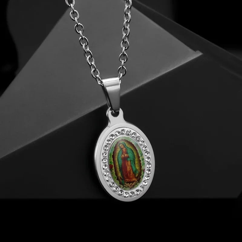 Spiritual Silver Virgin Mary Necklace-Maryam Jewelry