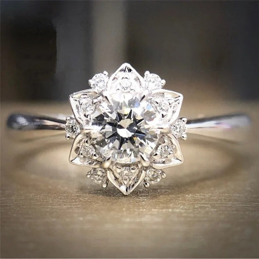 Vintage Silver Floral Cluster Ring-Maryam Jewelry