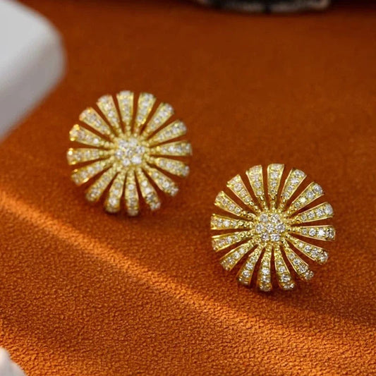 Vintage Gold Twinkle Petal Earrings