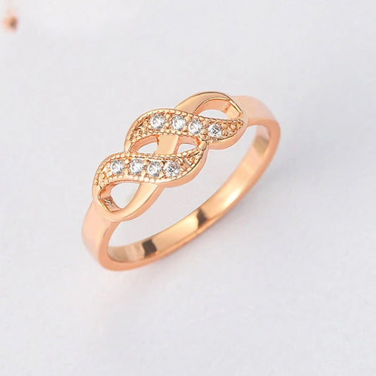 Vintage Rose Gold Twisted Infinity Knot Ring-Maryam Jewelry