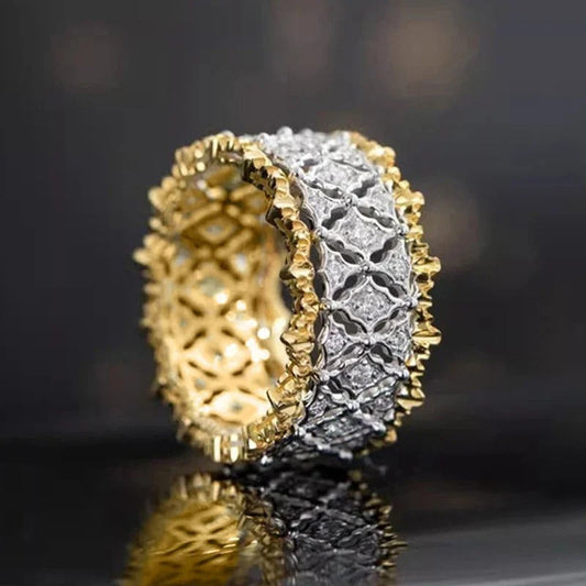 Vintage Gold & Silver Lace Band Ring