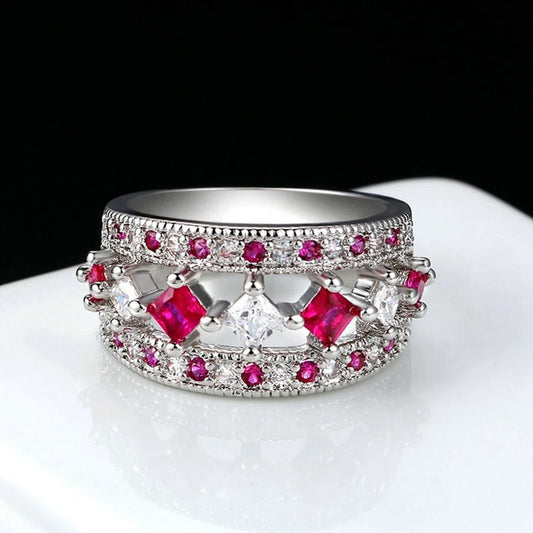 Vintage Pink Zirconia Cocktail Ring-Maryam Jewelry