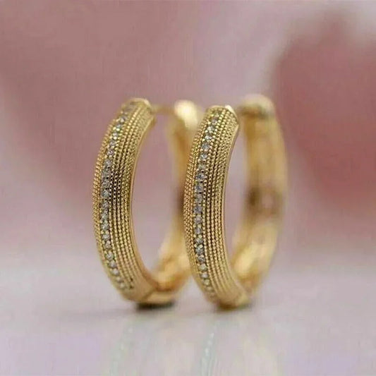 Vintage Gold Beautiful Pattern Earrings-Maryam Jewelry