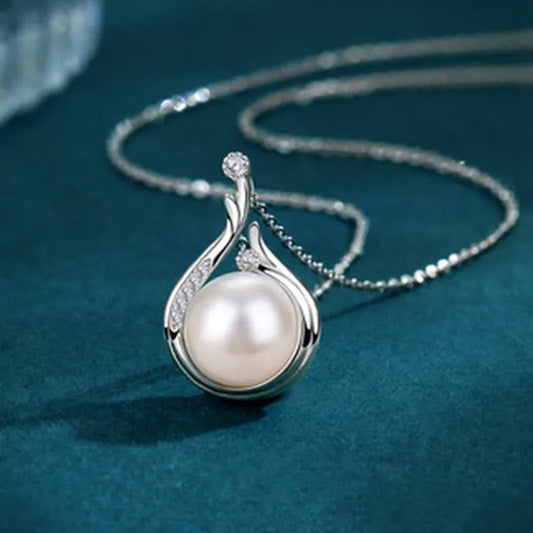 Vintage Silver Teardrop Pearl Necklace-Maryam Jewelry