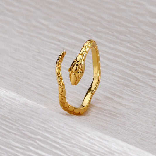 Vintage Gold Snake Wrap Adjustable Ring-Maryam Jewelry