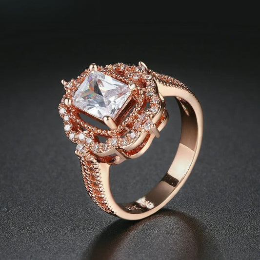 Classic Rose Gold & Silver Vintage Ring-Maryam Jewelry